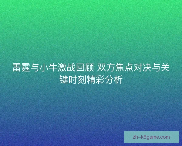 雷霆与小牛激战回顾 双方焦点对决与关键时刻精彩分析